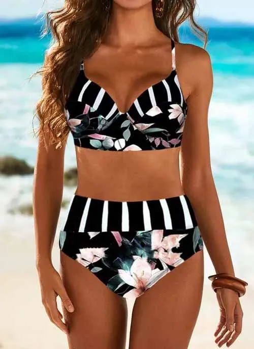 Floral Printed Bikinis Swimwear