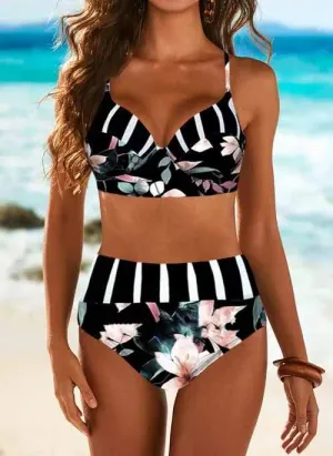 Floral Printed Bikinis Swimwear