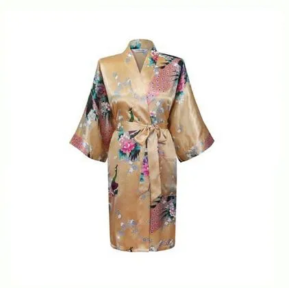Floral Satin Mini Kimono Robes