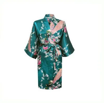 Floral Satin Mini Kimono Robes