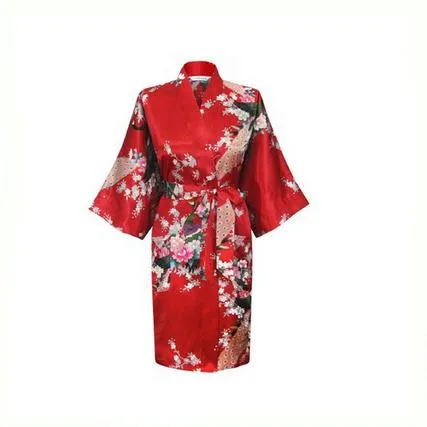 Floral Satin Mini Kimono Robes