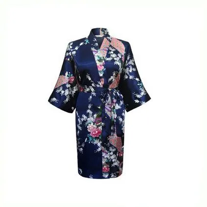Floral Satin Mini Kimono Robes