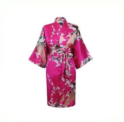 Floral Satin Mini Kimono Robes