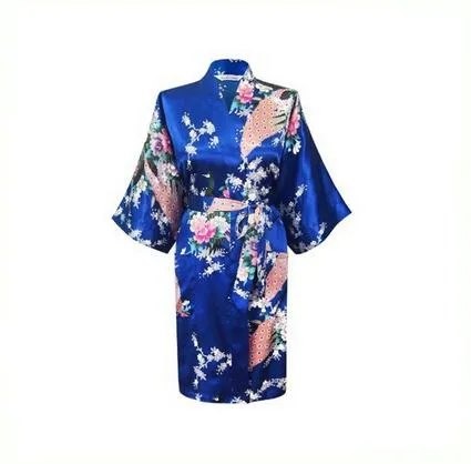 Floral Satin Mini Kimono Robes