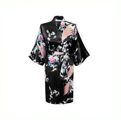 Floral Satin Mini Kimono Robes