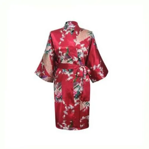 Floral Satin Mini Kimono Robes