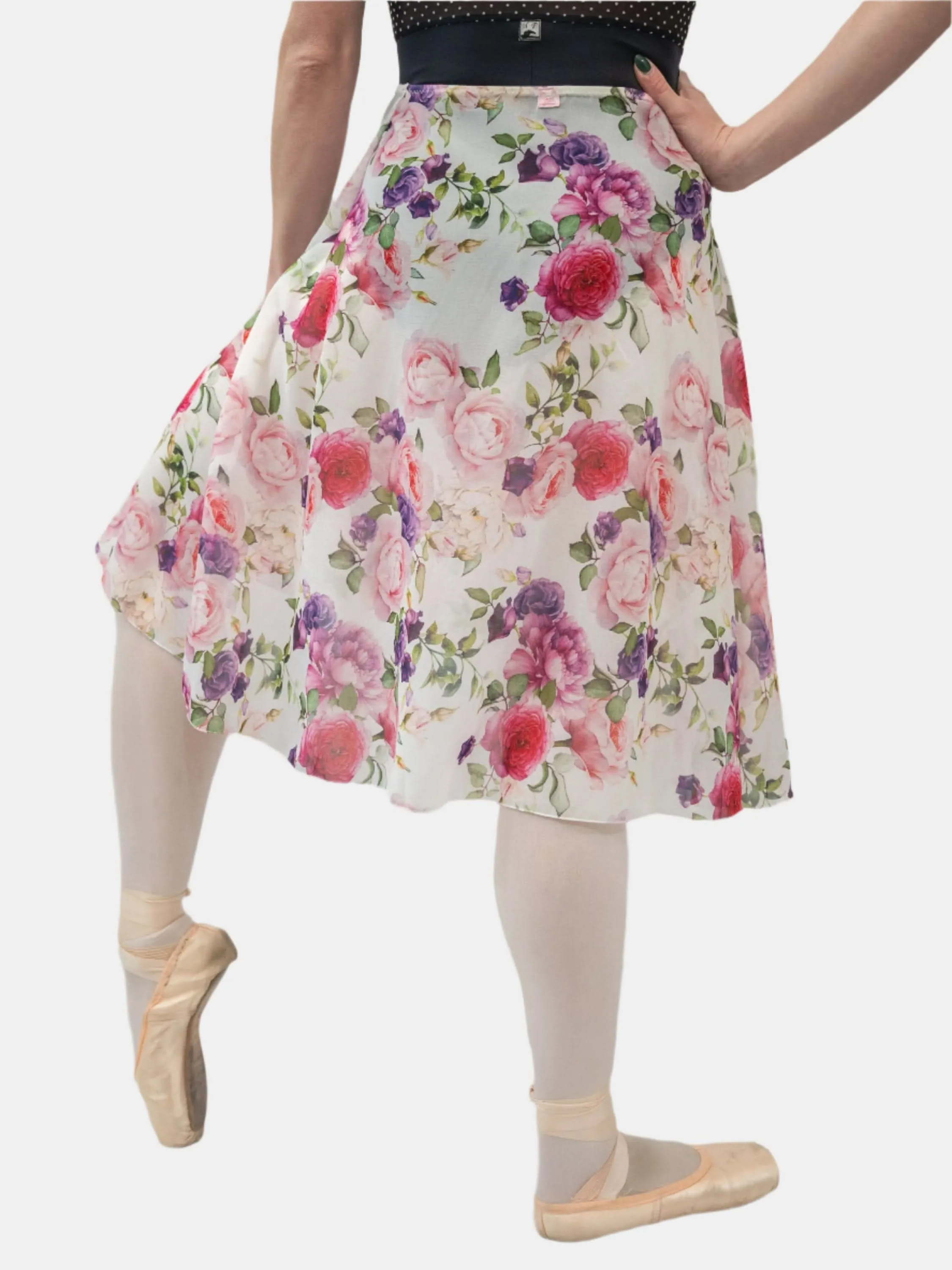 Floral White Wrap Long Dance Skirt MP310