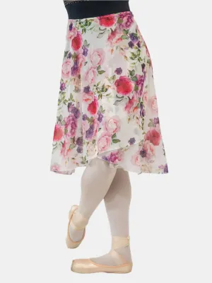 Floral White Wrap Long Dance Skirt MP310