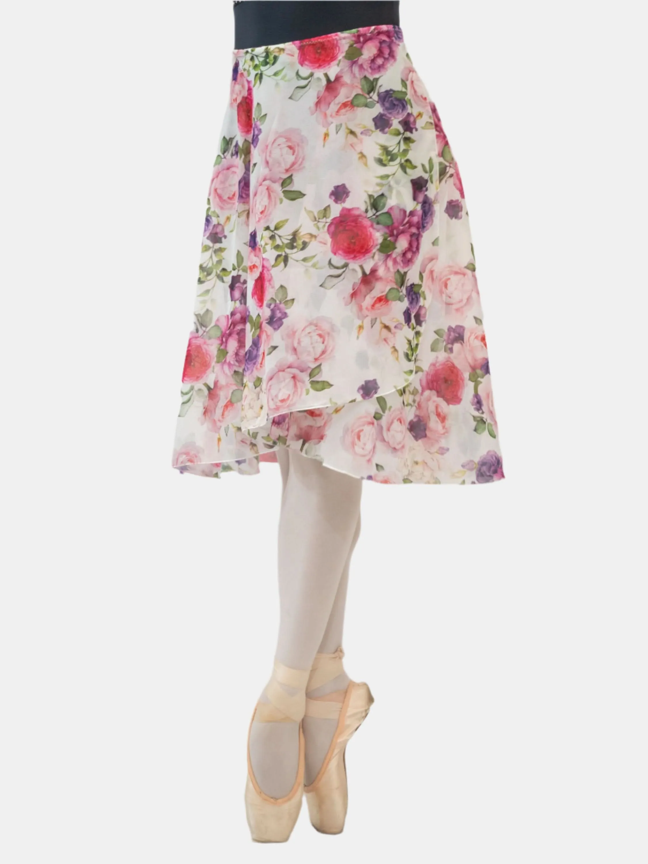 Floral White Wrap Long Dance Skirt MP310