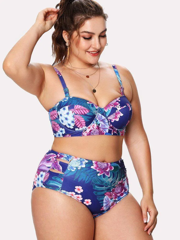 Flower Print Bikini Set