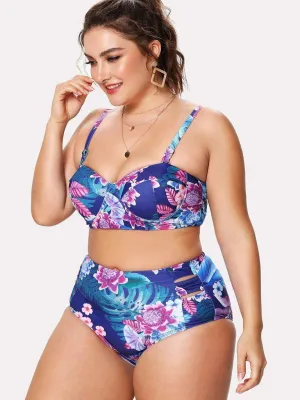 Flower Print Bikini Set