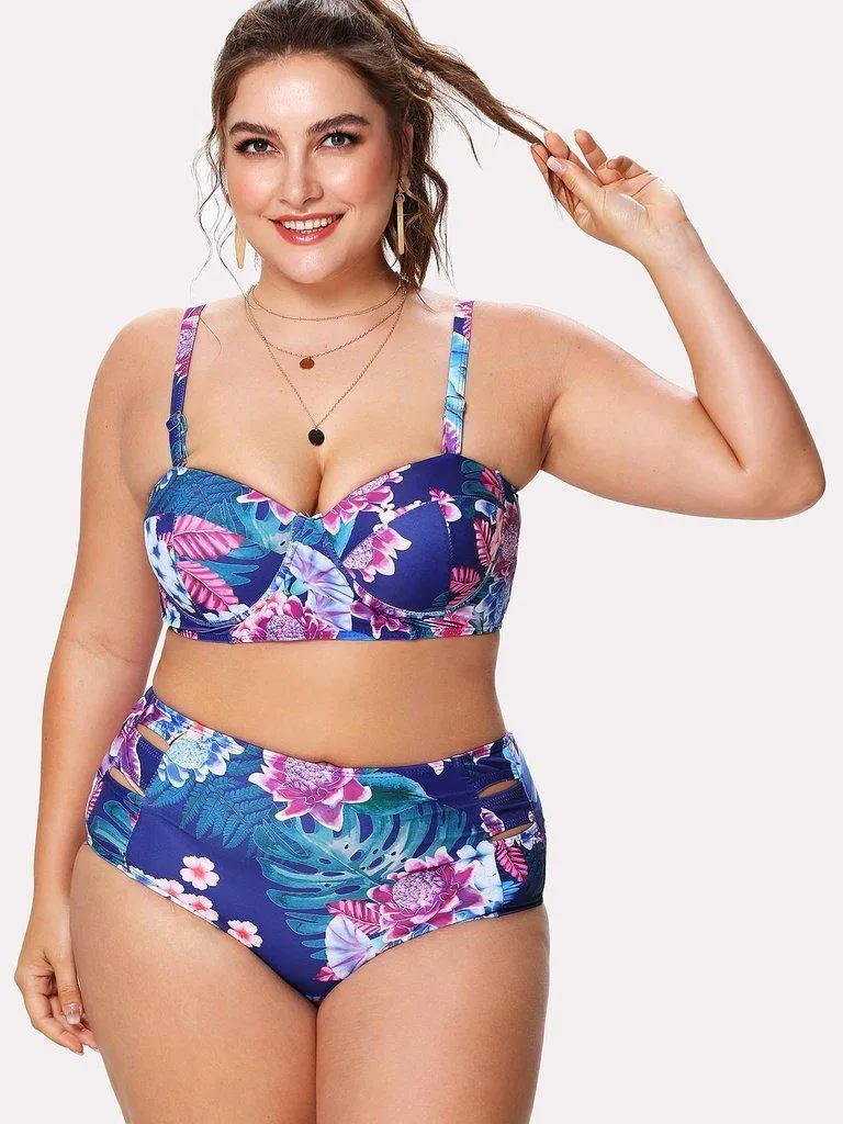 Flower Print Bikini Set