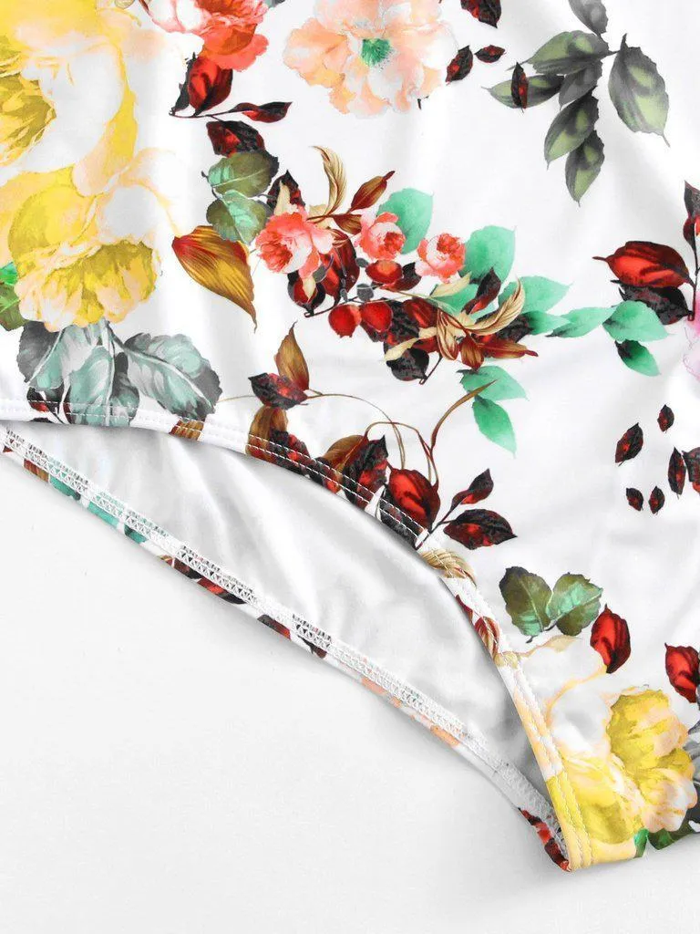 Flower Print Knot Swimsuit