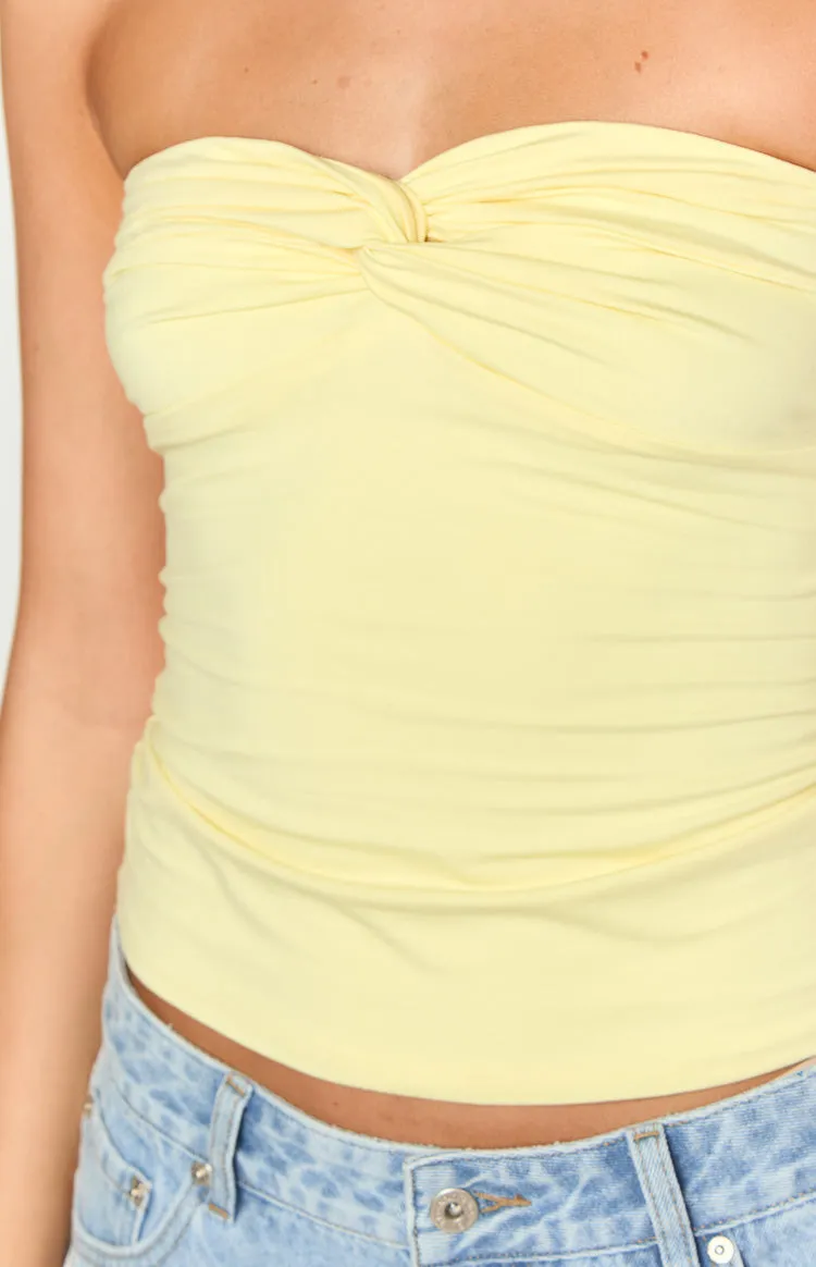 Forever Happy Yellow Strapless Top