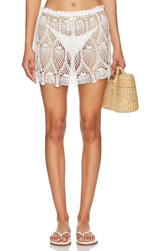 Frankies Bikinis Capri Mini Skirt in White