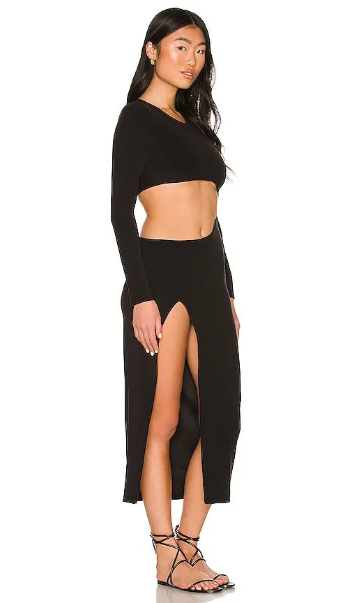 Frankies Bikinis Carolina Terry Dress in Black