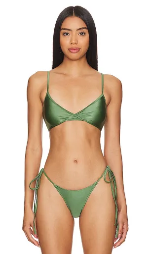 Frankies Bikinis Clairo Top in Dark Green