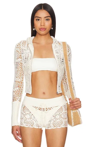 Frankies Bikinis Lyla Hoodie in Cream