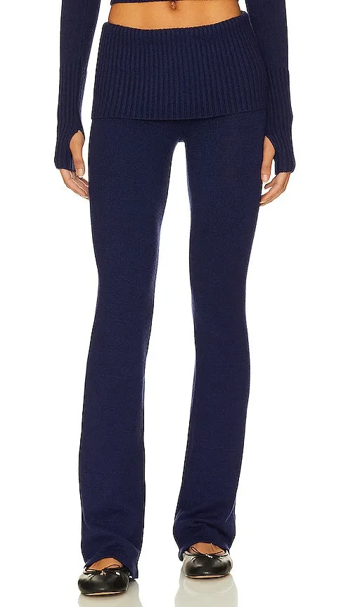 Frankies Bikinis Mason Cloud Knit Pant in Navy