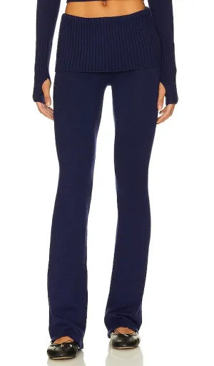 Frankies Bikinis Mason Cloud Knit Pant in Navy