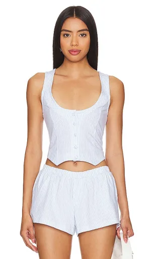 Frankies Bikinis Nantucket Vest in Baby Blue
