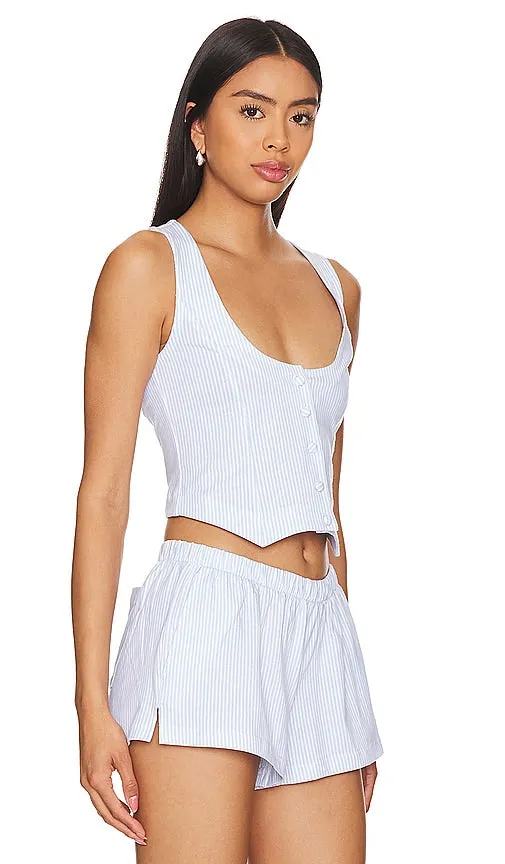 Frankies Bikinis Nantucket Vest in Baby Blue