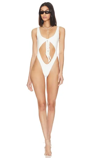 Frankies Bikinis x Pamela Anderson Carbon One Piece in White