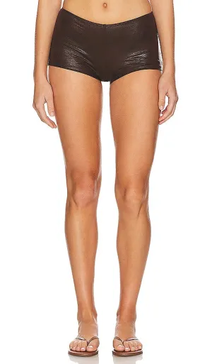 Frankies Bikinis x REVOLVE Basket Leather Short in Chocolate