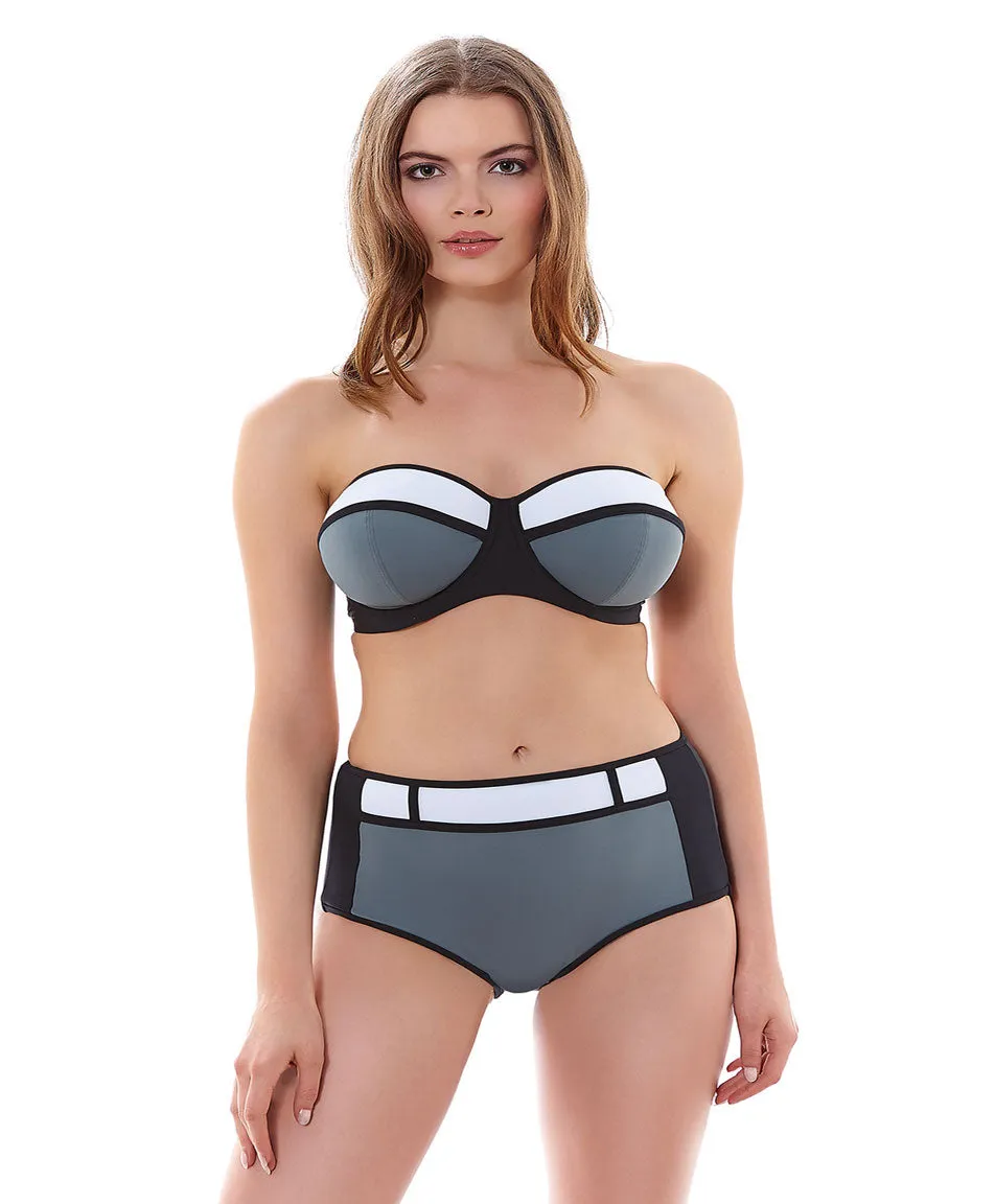 Freya Bondi Underwire Padded Bandeau Bikini Top in Black