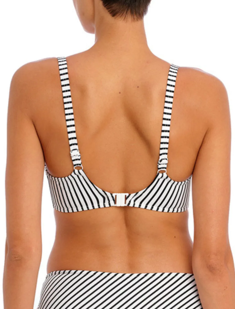 Freya Jewel Cove Underwire Sweetheart Padded Bikini Top, Stripe Black | Stripe Black Padded Bikini Tops | Freya Underwire Bikini