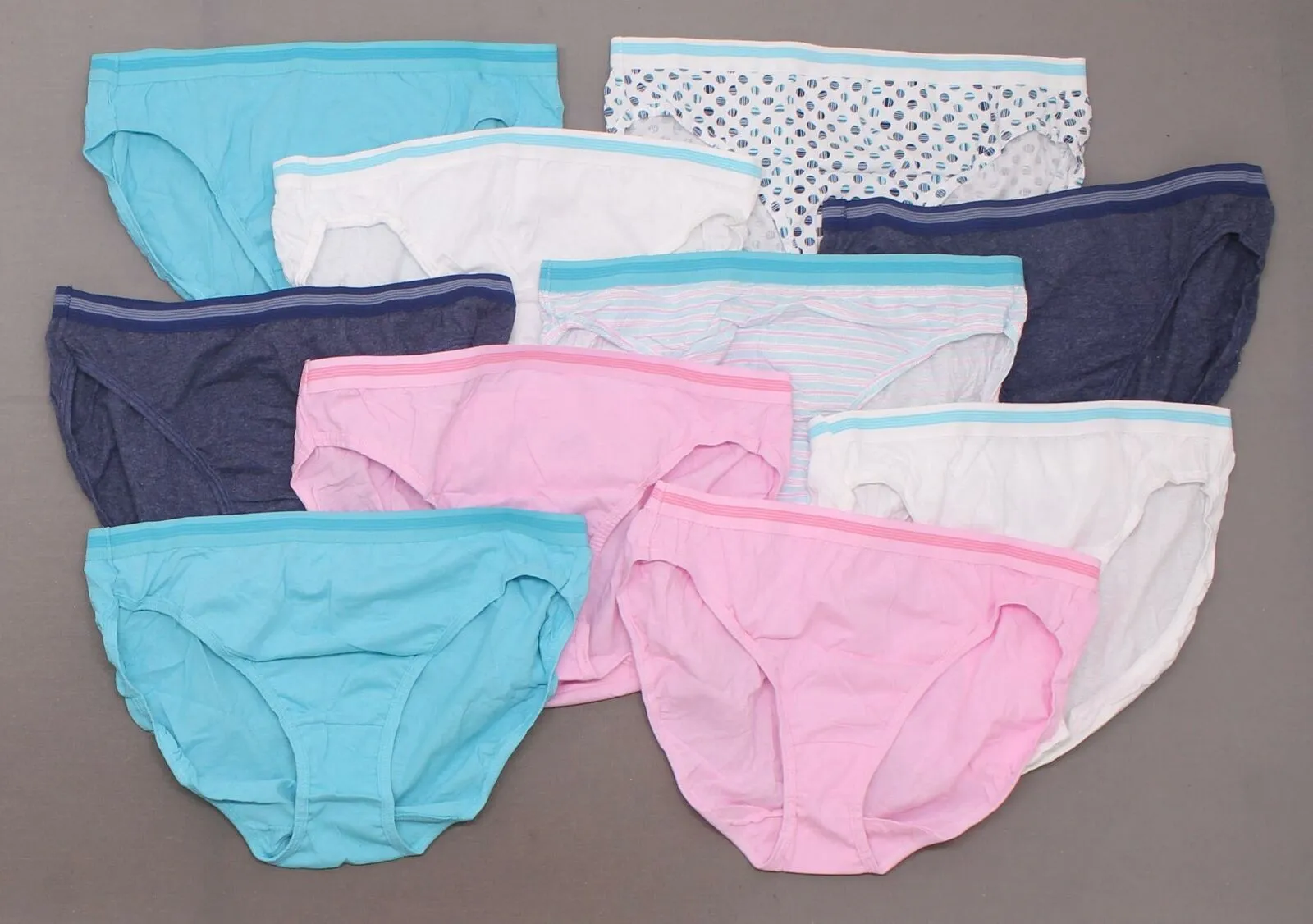 Fruit Of The Loom Women's LOT OF 10 Cotton Bikinis Panties