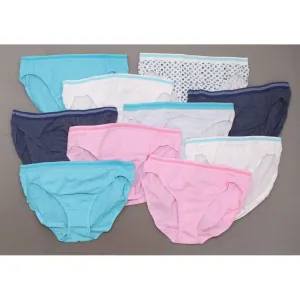Fruit Of The Loom Women's LOT OF 10 Cotton Bikinis Panties