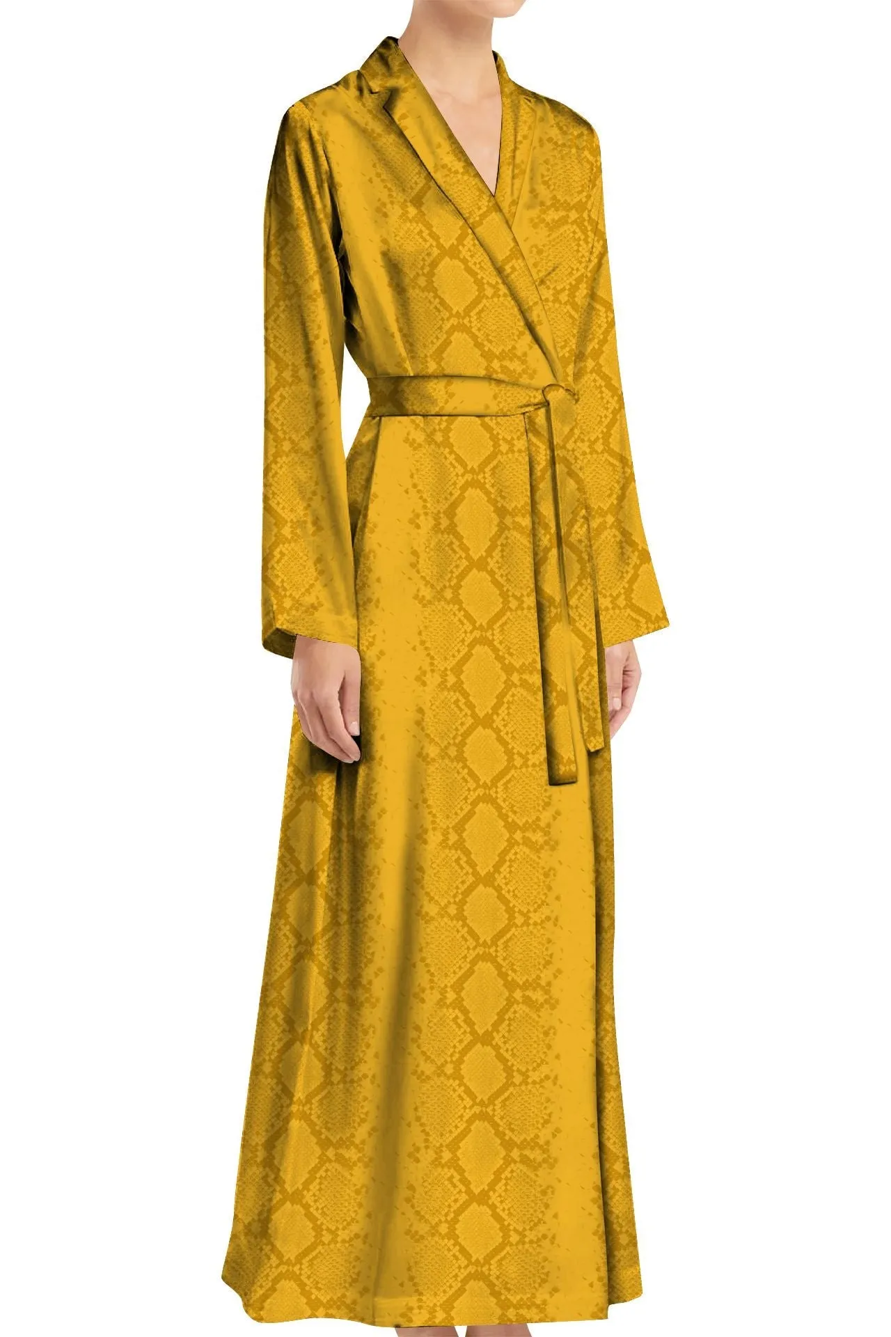 Full Length Wrap Dress Made with Cupro