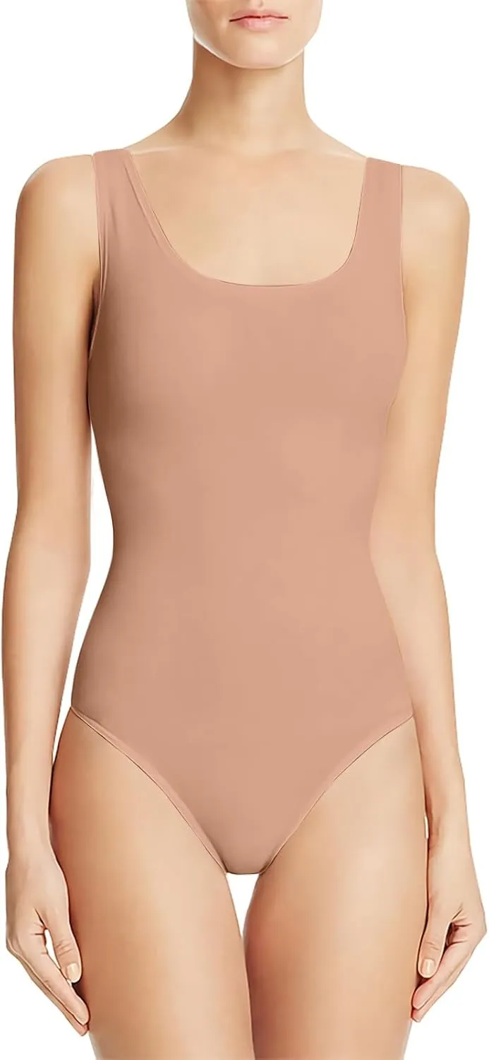 FZYLQY Sexy Backless Swimsuit for Women Scoop Neck Slimming One Piece Bathing Suit Tummy Control Solid Basic Swimwear