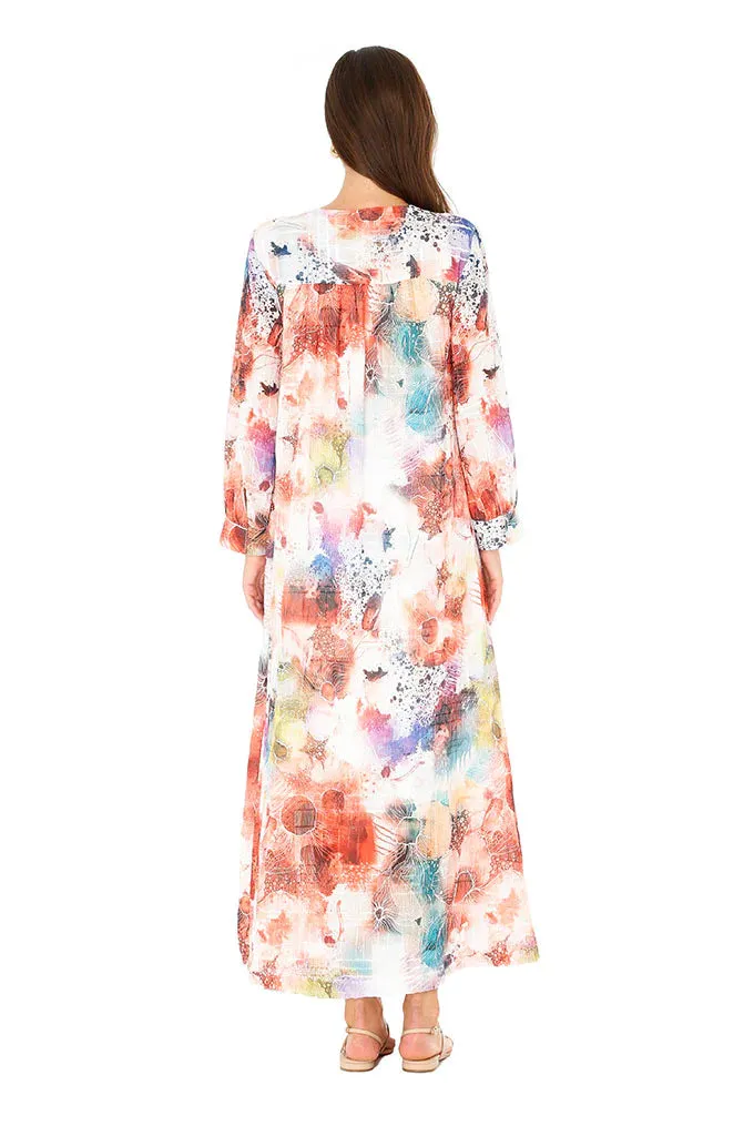 Gardenia Pink Brushstroke Kaftan