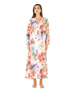 Gardenia Pink Brushstroke Kaftan