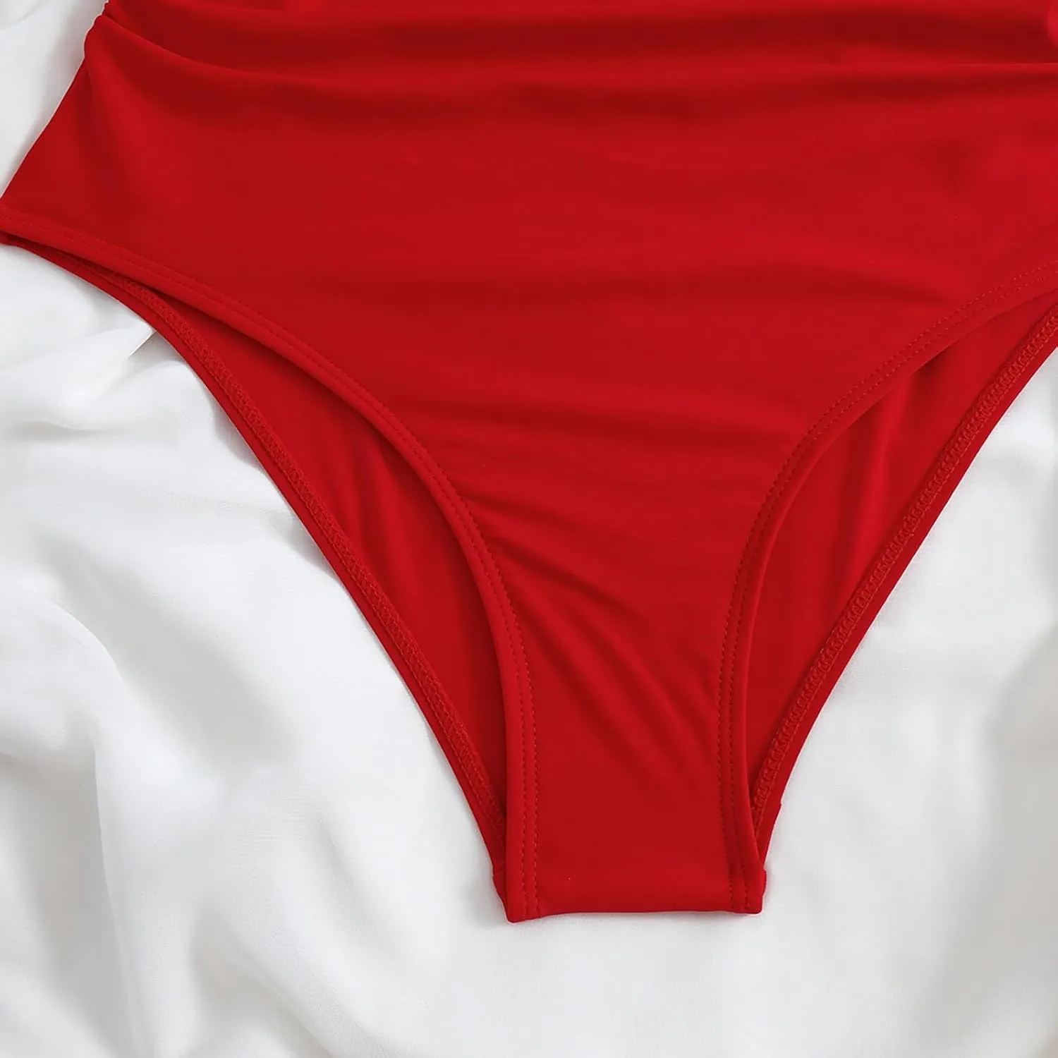 Gcvizuso One Piece Swimsuit Women Sexy Tummy Control Tankini High Waisted Bikini Sets 2024 Cutout Trendy Bathing Suit