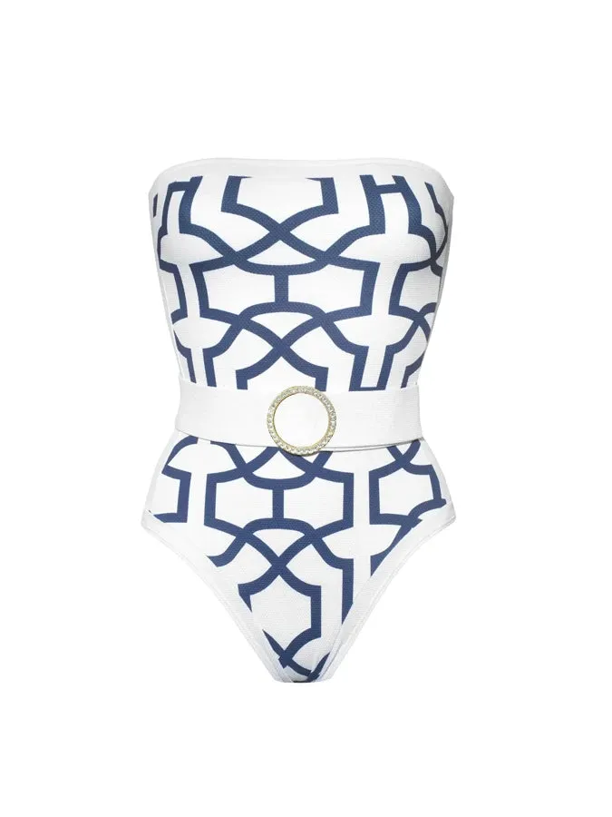Geometric Shapes Beach One Piece and Cover- Up Swimsuits