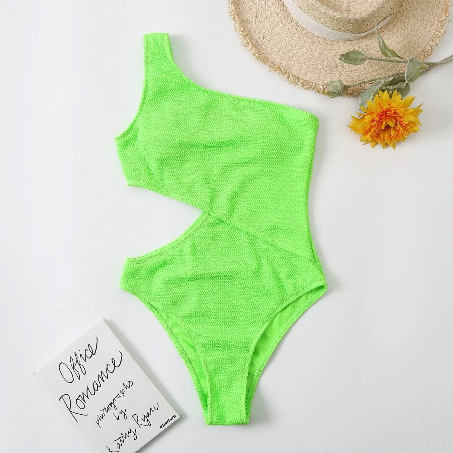GFIT® Sexy Solid Color One Piece Tie Dye Bathing Suit