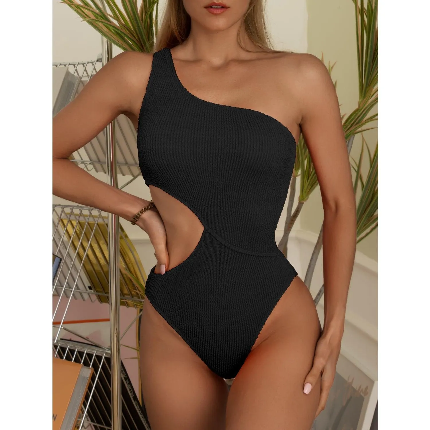 GFIT® Sexy Solid Color One Piece Tie Dye Bathing Suit