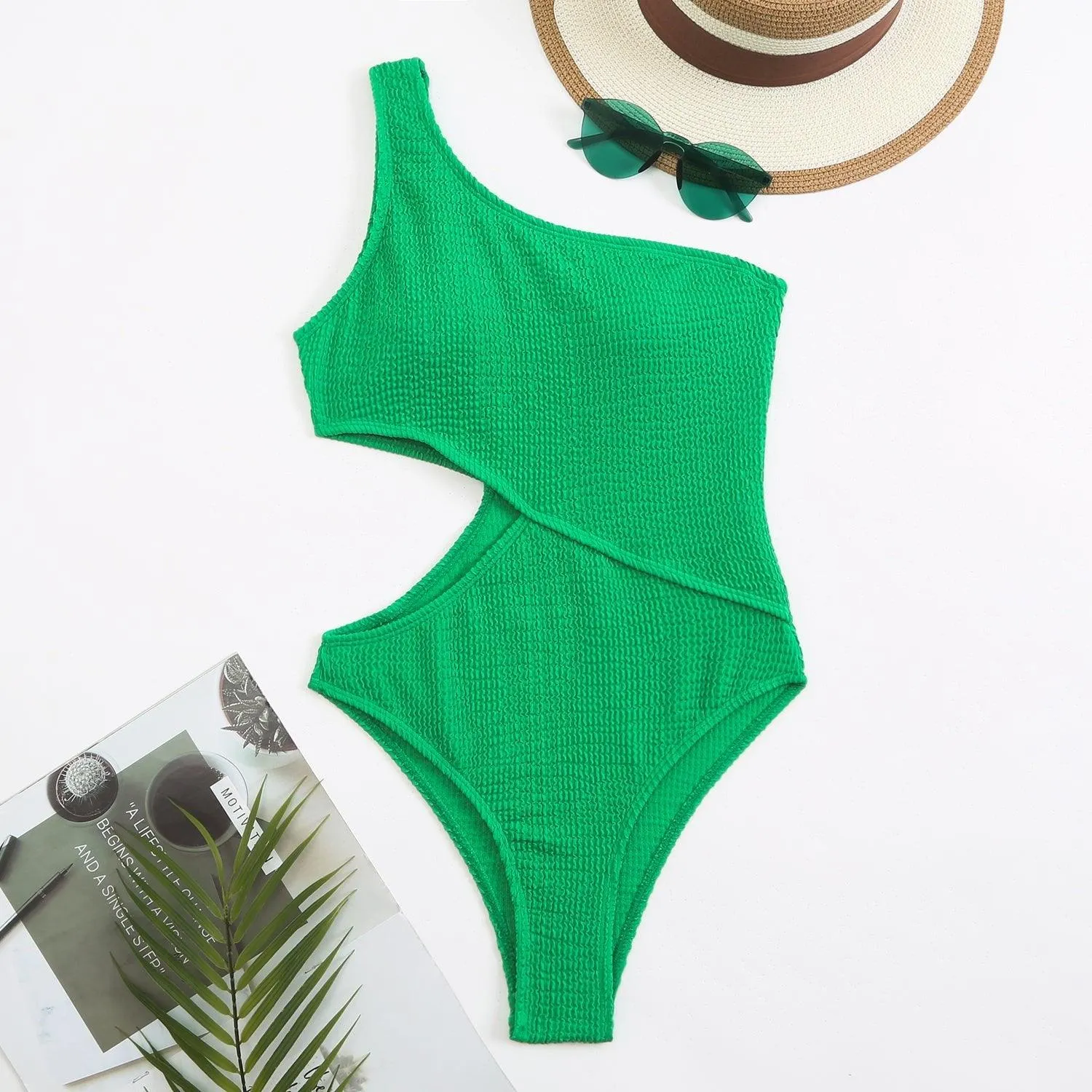 GFIT® Sexy Solid Color One Piece Tie Dye Bathing Suit