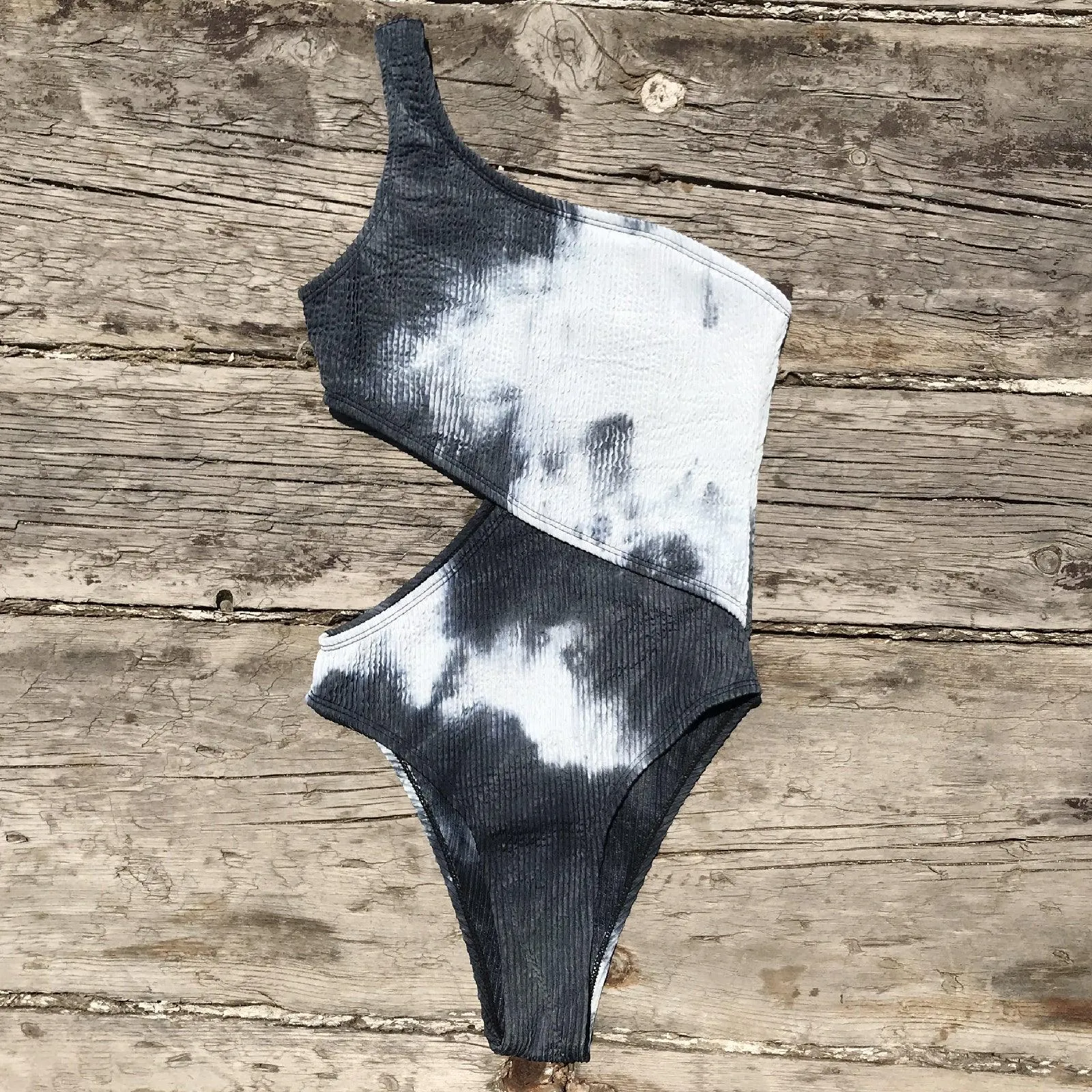 GFIT® Sexy Solid Color One Piece Tie Dye Bathing Suit