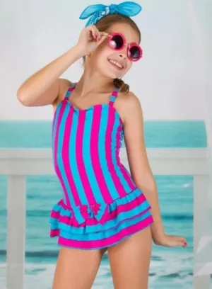 Girls Alice In Wonderland One Piece Swimsuit