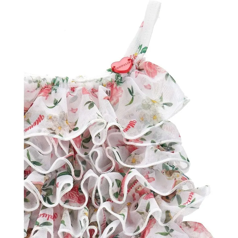 Girls Floral Ruffled Swimsuit