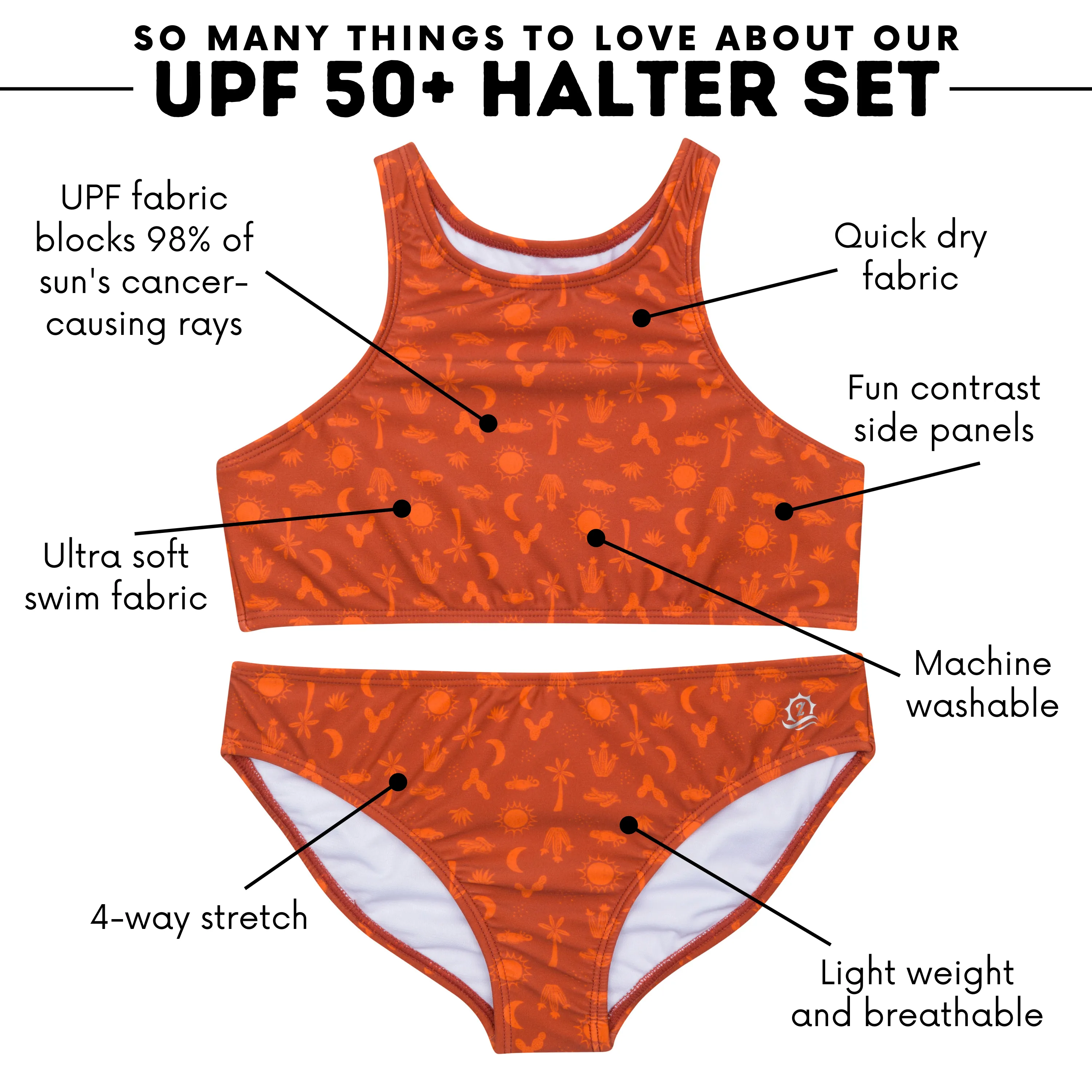 Girls Halter Top Bikini Set (2 Piece) | "Desert"