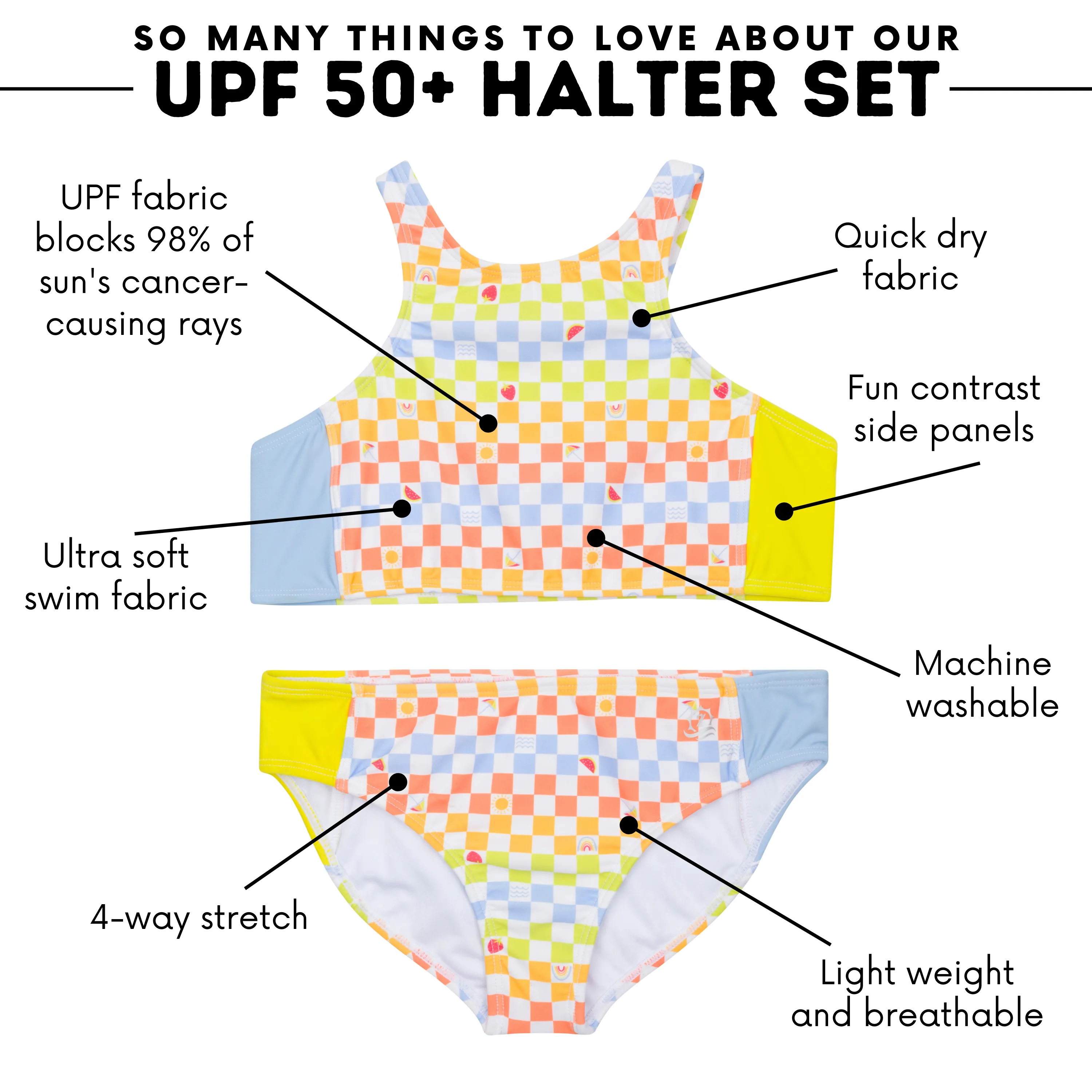 Girls Halter Top Bikini Set (2 Piece) | "Gamified"