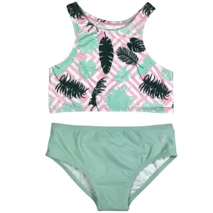 Girls Halter Top Bikini Set (2 Piece) | "Palm Breeze"