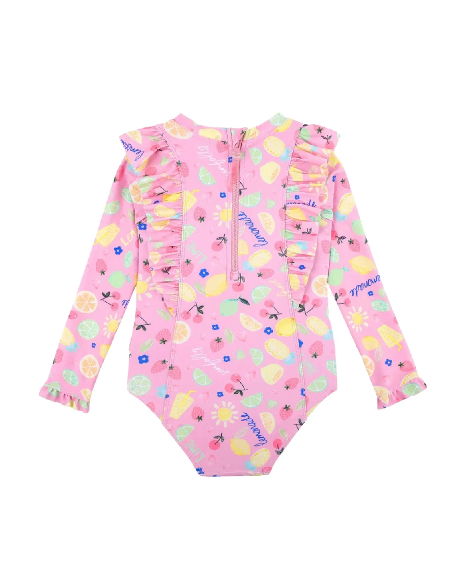 Girls Lemon Lime Frill Paddlesuit