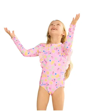 Girls Lemon Lime Frill Paddlesuit