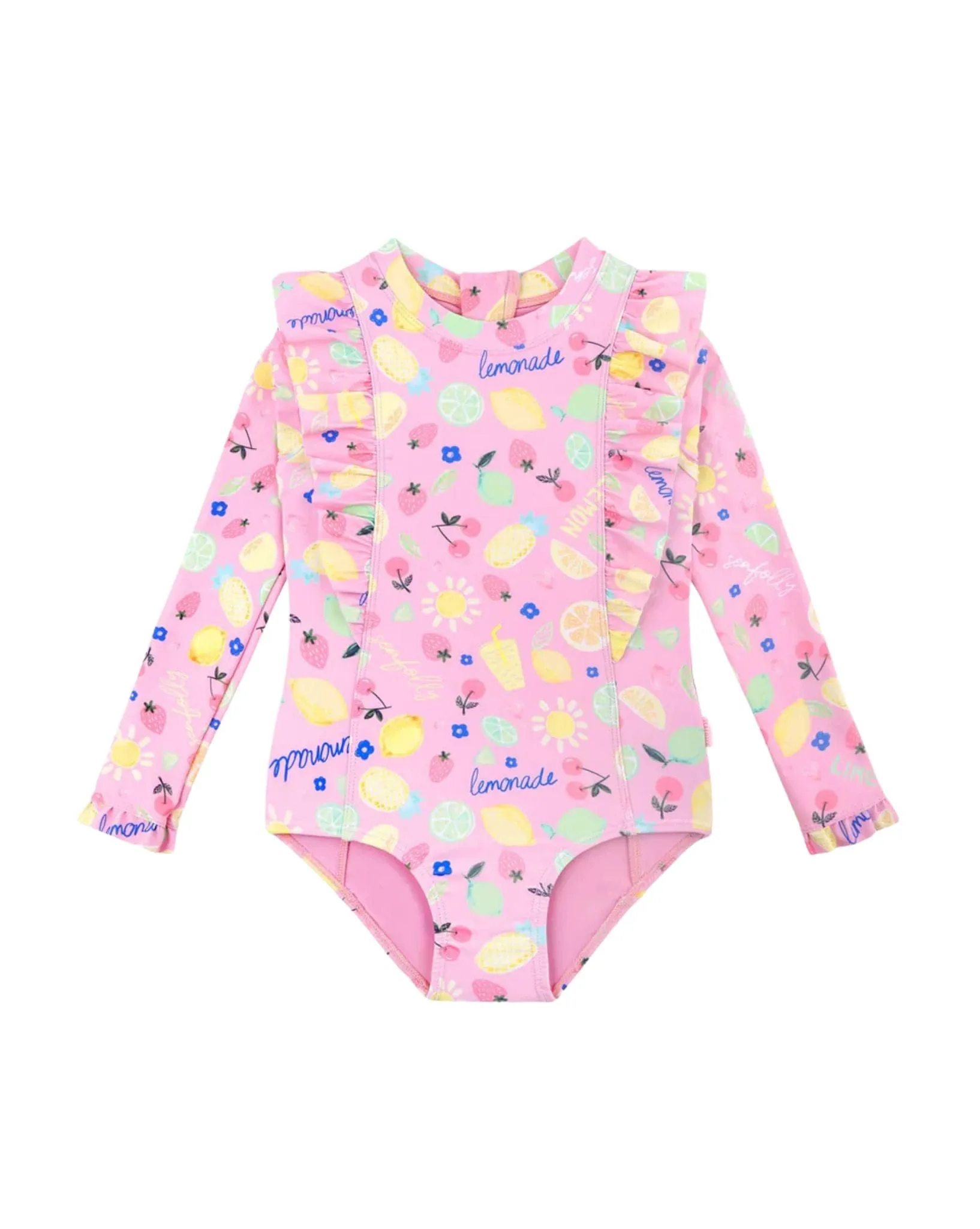 Girls Lemon Lime Frill Paddlesuit